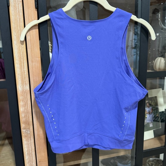 Lululemon SenseKnit Running Tank top Charged Indigo Purple Cropped workout - Picture 2 of 11
